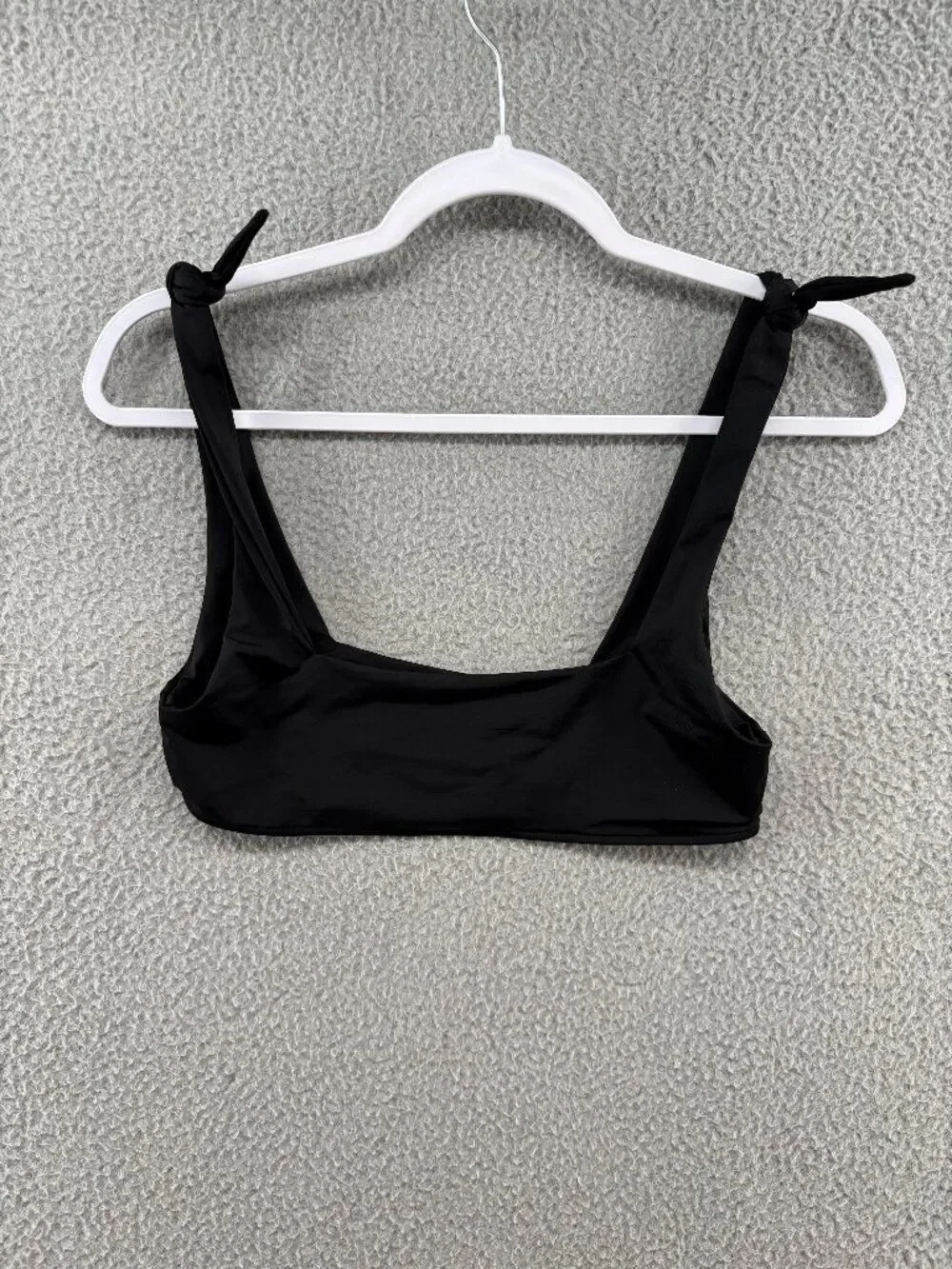 Frankies Bikinis Top Bandeau Tie Strap Bow Swim Top Black